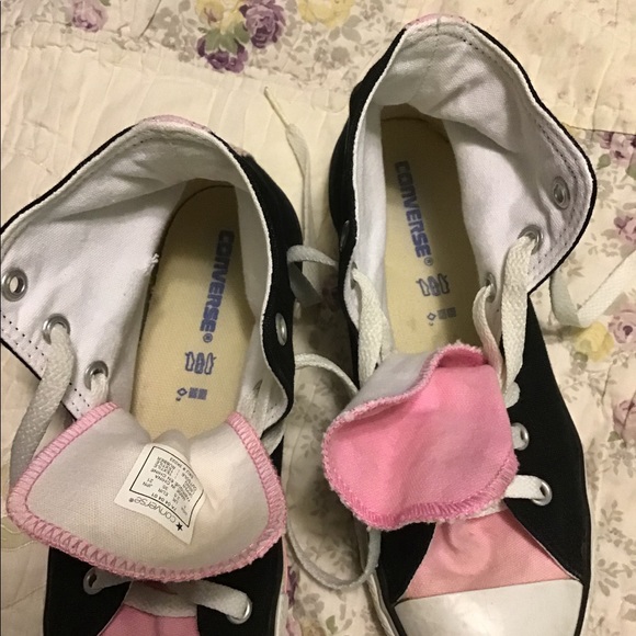 Converse Allstars High Tops Size 3 Pnk/Blk/Wht EUC - Picture 5 of 6